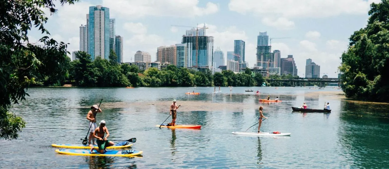 LVNs kayaking outside of Austin, Texas